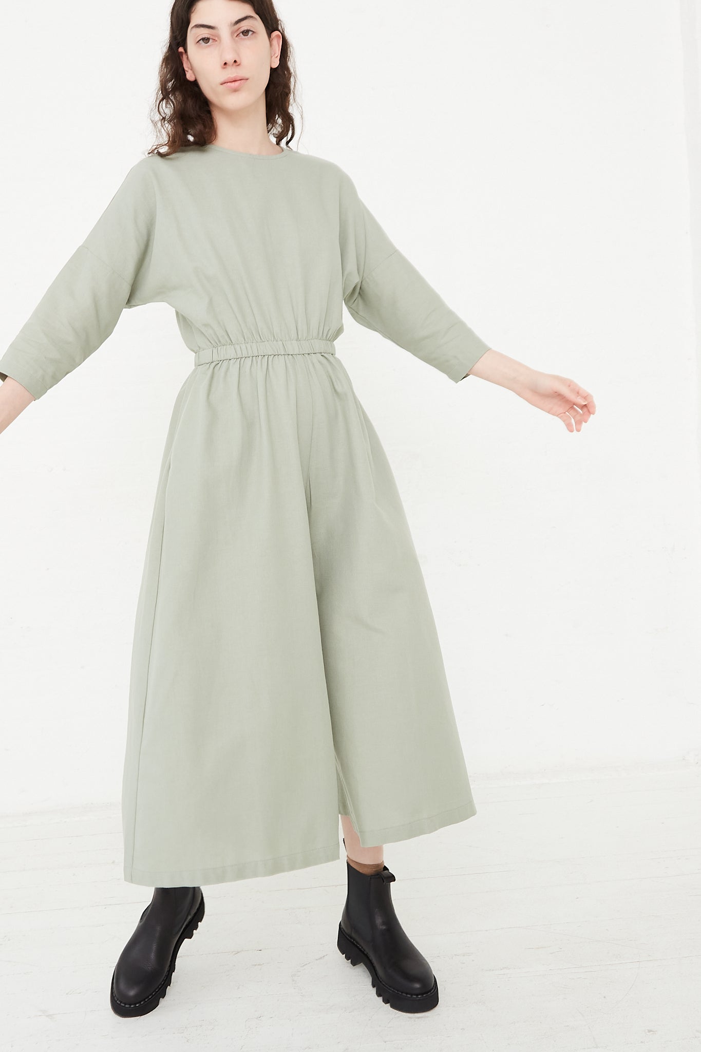 Only square neck linen culotte jumpsuit in green | ASOS